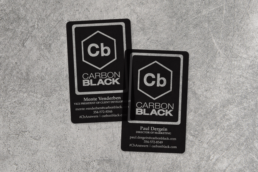 Clear Carbon Black Plastic Business Cards 