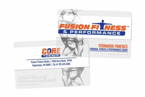 Fusion Fitness & Performance Core Strength Clear Business Cards