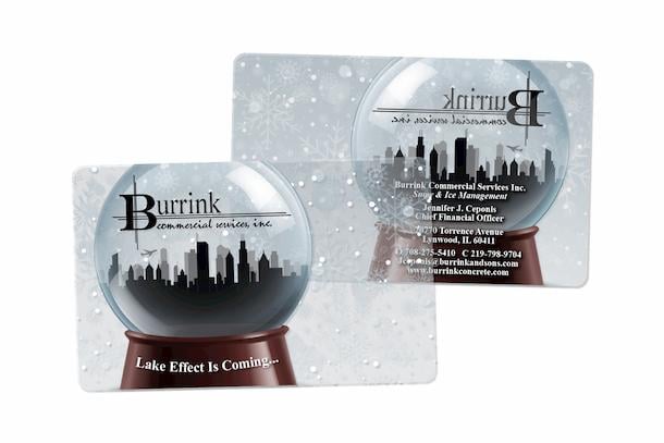 Burrink Snowglobe Clear Plastic Business Cards