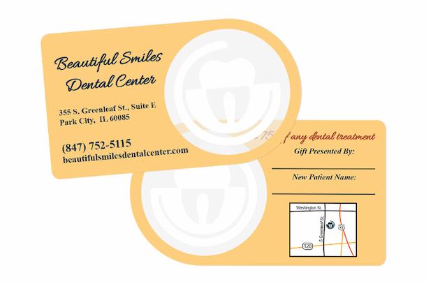 Dental Business Cards in a Custom Shape and with Frosted Accents