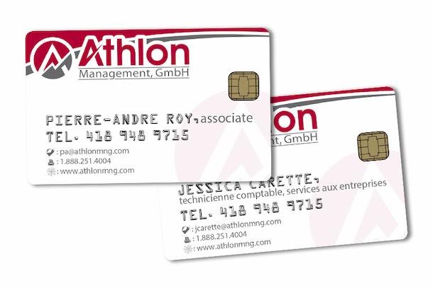 Credit card style business cards with embossing