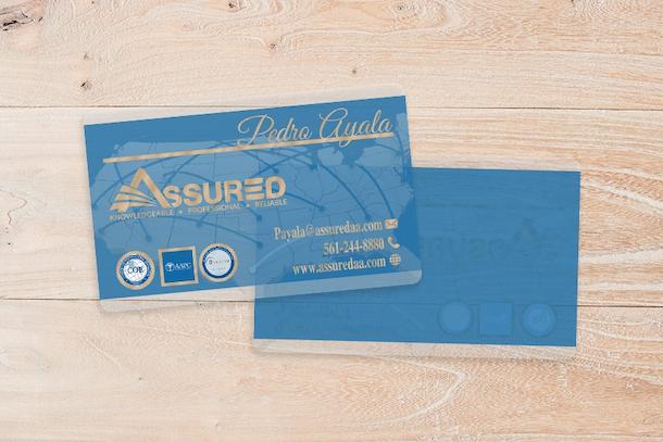 Clear Business Card With Foil Stamping