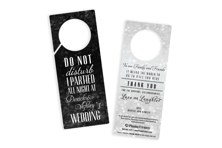 Wedding door hangers - do not disturb