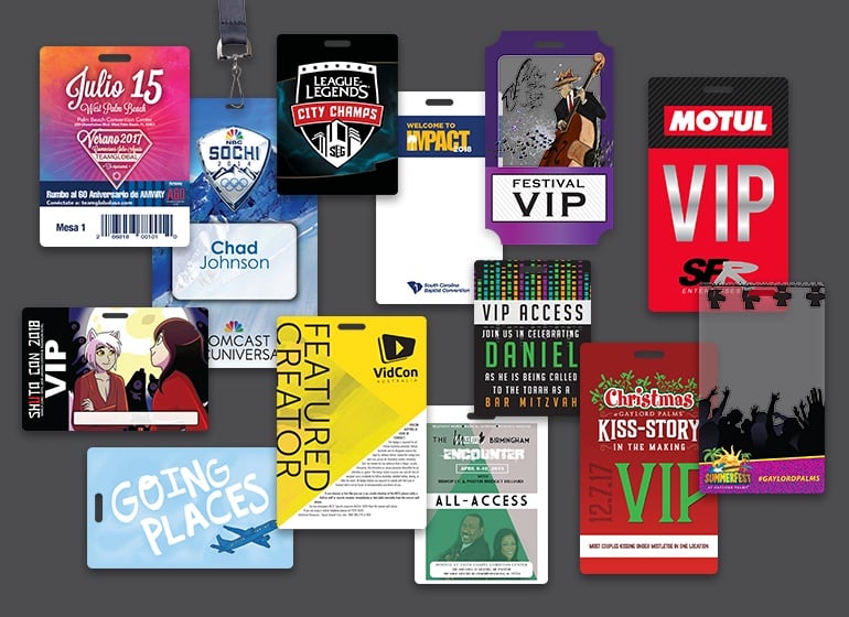 Custom VIP Passes, Access Badges, Summit Pass, Convention Badges, Festival Pass and more.