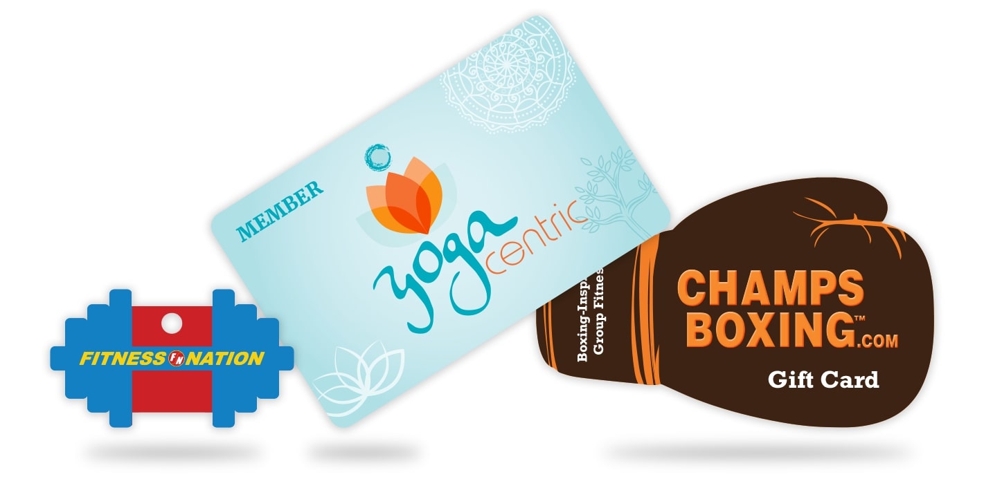 Gym Membership Gift Cards and Key Tags for your Yoga Studio or Fitness Center