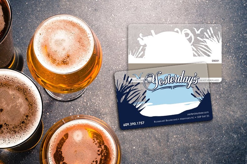 Custom gift cards with clear accents