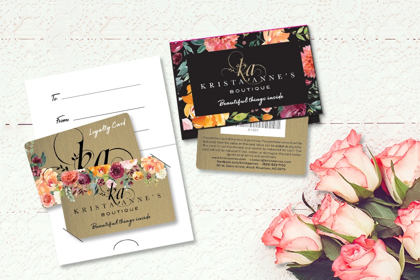 Example of custom loyalty card for Krista Annes Boutique