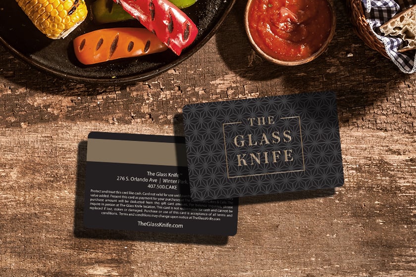 Custom gift cards for a restaurant