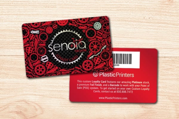 Platinum Loyalty Card with Barcode for Senoia Bicycle Shop