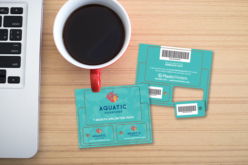 Custom Plastic Membership Key Tags for Aquatic Adventure