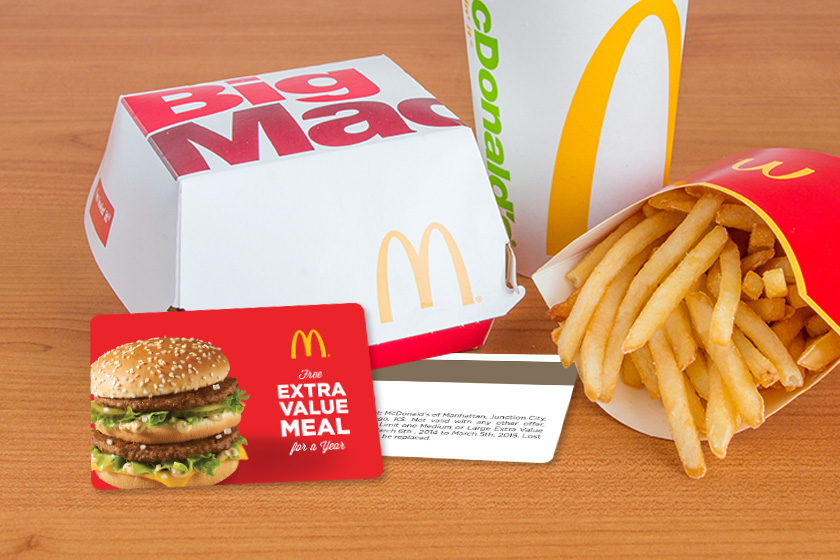 Example of promo cards for McDonalds