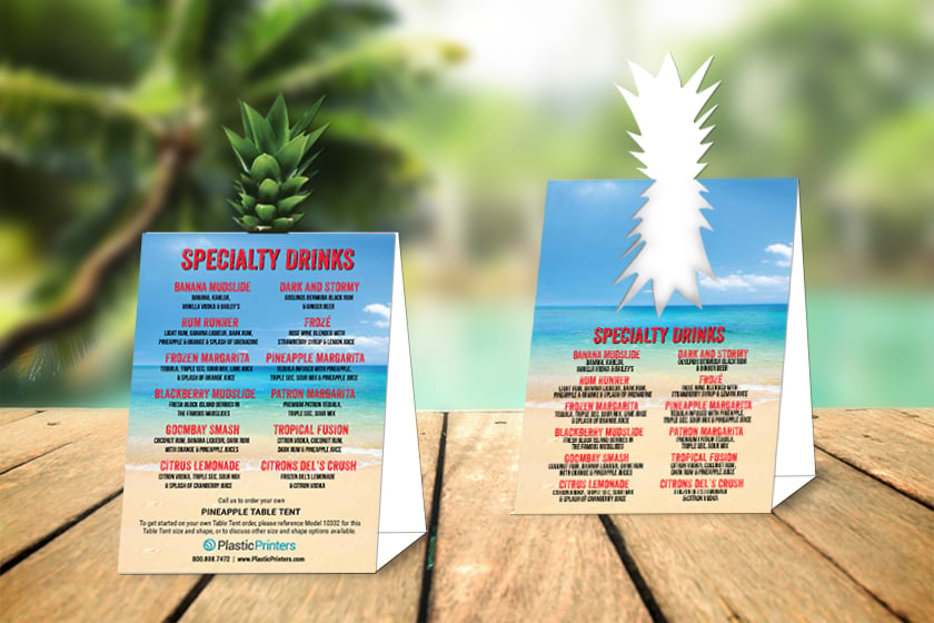 Die Cut Table Tent Designs for your Tiki Bar