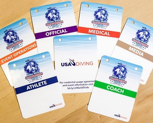 USA Diving VIP Passes with Multiple Versions for Attendees