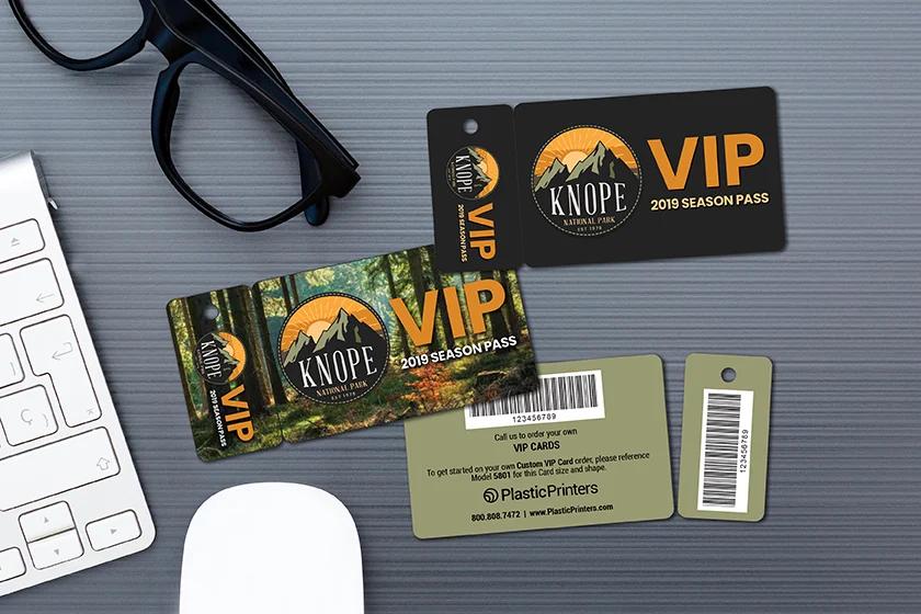 Custom VIP Cards - combo card with barcode for a park
