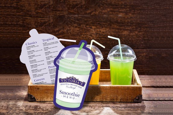 Die Cut Menu for a Smoothie Shop