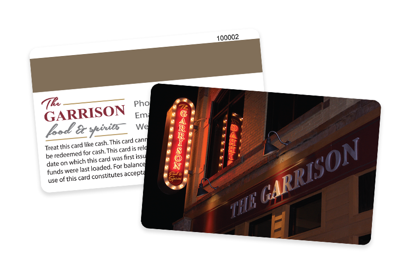 Custom Gift Card with Magnetic Stripes - The Garrison Food and Spirits