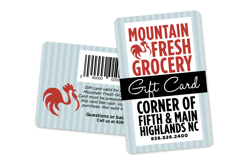 Custom gift cards for a grocery store