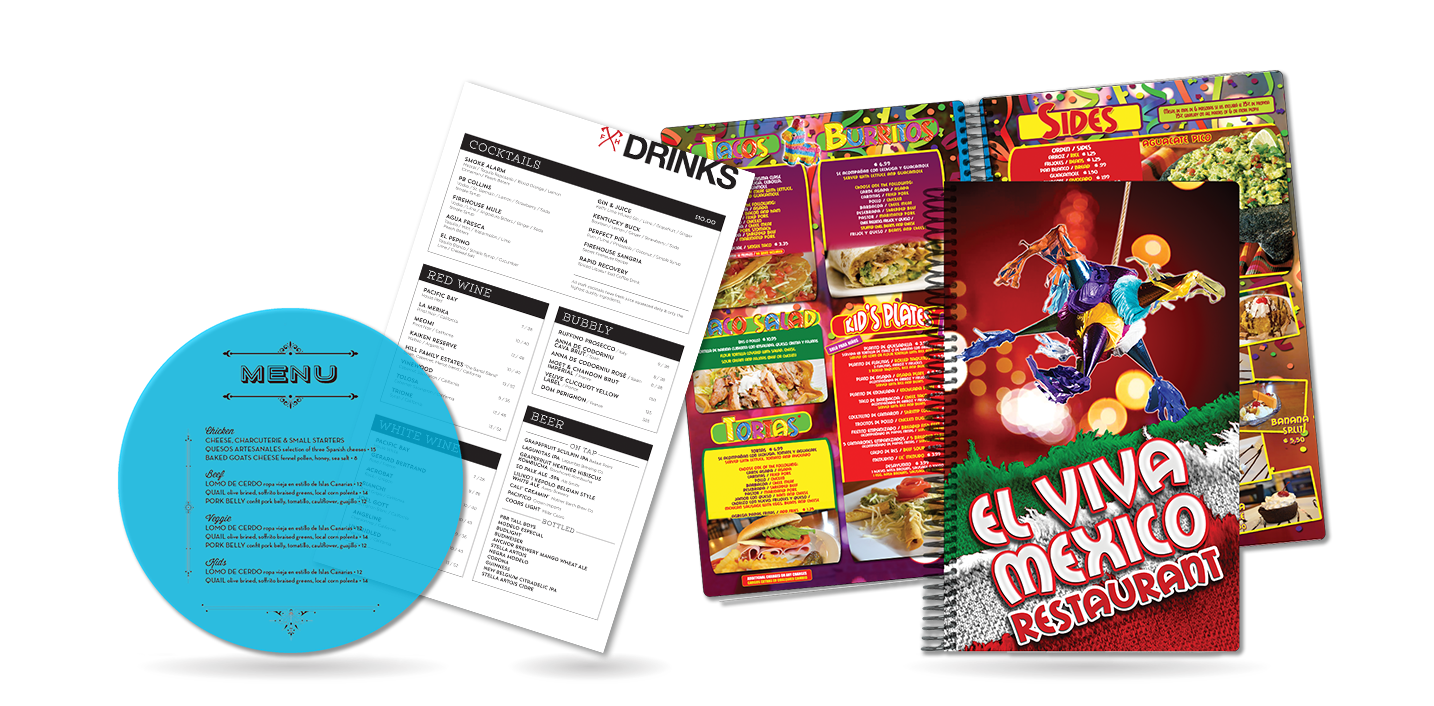 Menu Printing from Plastic Printers