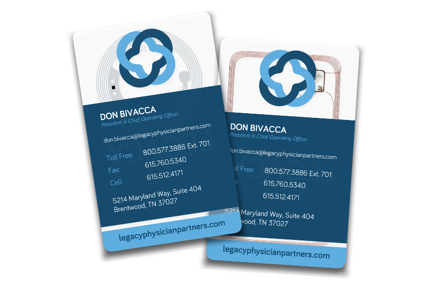Clear business cards with NFC technology
