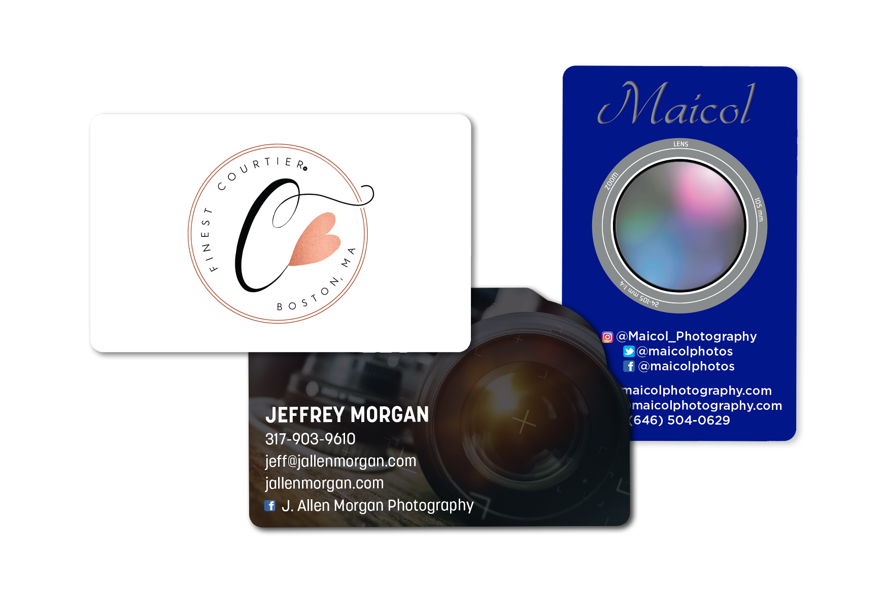 Camera business cards and photography gift cards