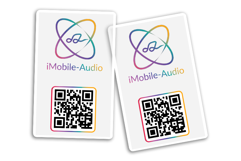 Clear Business Cards with QR Codes for iMobile-Audio