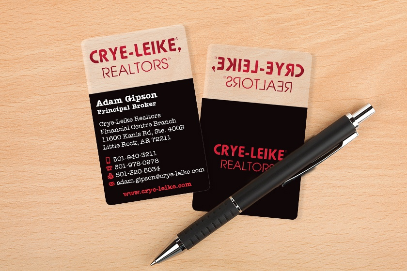 Clear business cards designed and printed for a realtor