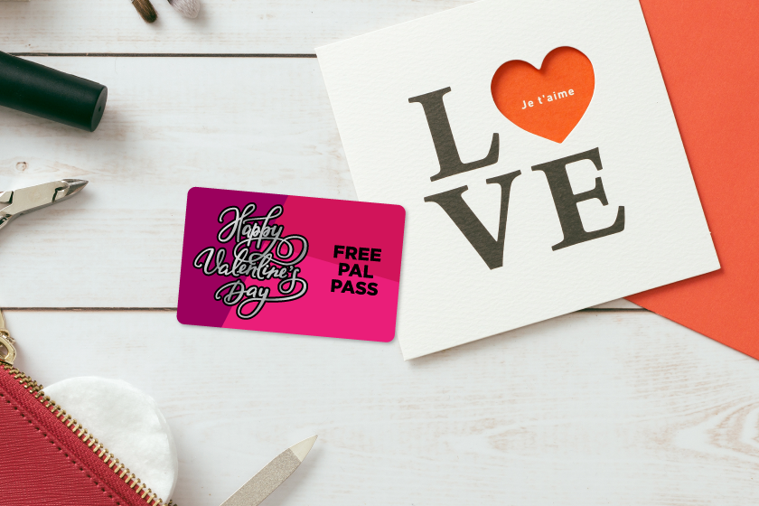 Promo cards with silver foil for Valentine's Day